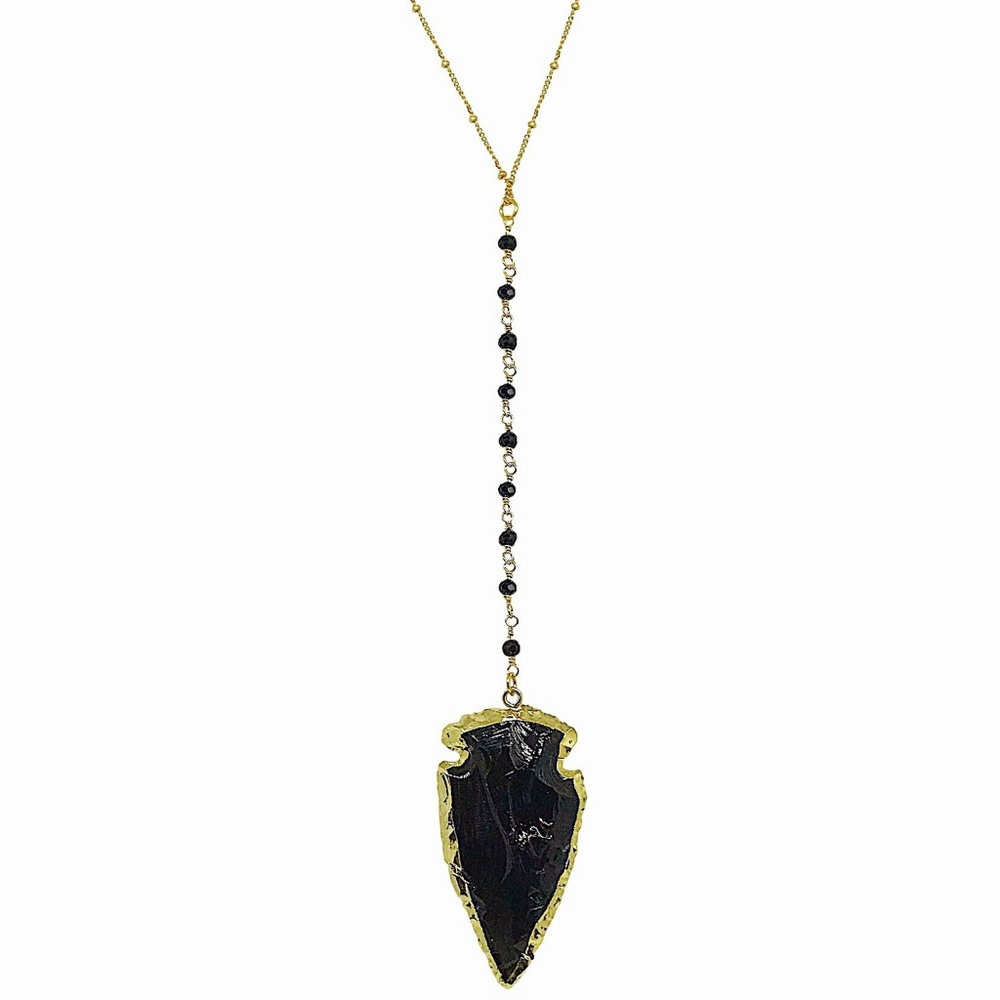 Black Obsidian Arrowhead Necklace